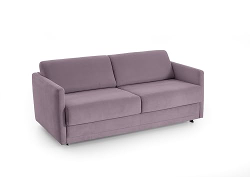 Atlantic Home Collection Limone Canapé Convertible pour Couchage Quotidien, Surface de Couchage 140 x 200 cm, 193 x 93 x 90 cm (l x P x H), Lilas