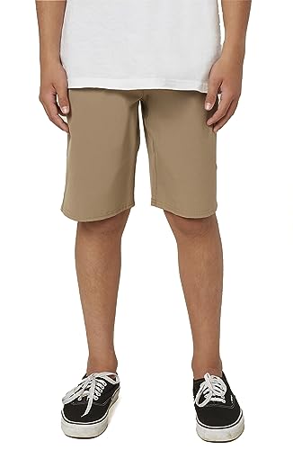 Short hybride garçon kaki 24 idéal pour la plage et le skate