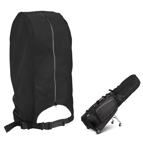 MUTUSHI Golf Bag Rain Cover Waterproof Golf Bag Hood Cover Gifts for Any Golfer,Beginner,Men and Women 13" L x 8" W x 20" H Black