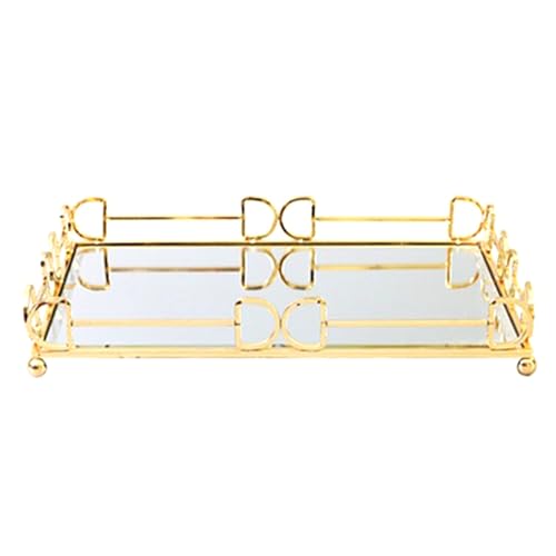 Plateau miroir doré haut de gamme au design rétro chic - 6