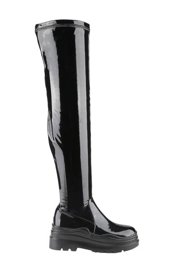 Women's Over The Knee Boots Lug Sole Round Toe Thigh High Chunky Block Heels Flat Boots
