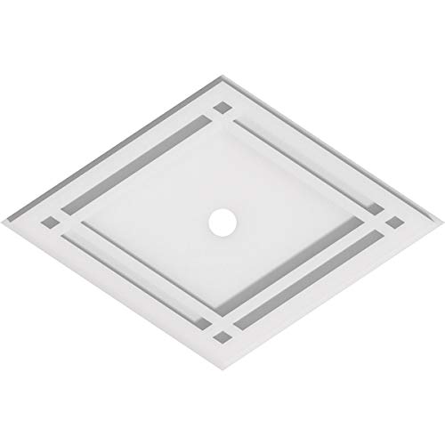Image of Ekena Millwork CMP16X10DD-01000 Diamond Architectural Grade PVC Contemporary Urethane Ceiling Medallions 16 inchW x 10 5 /8 inchH x 1 inchID x 5 1 /2 inchC x 1 inchP