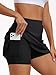 AUTOMET Women's Mini Tennis Skirt with Shorts Underneath 2026 Athletic Workout Cute Golf Skorts Trendy Summer Gym Clothes Black M