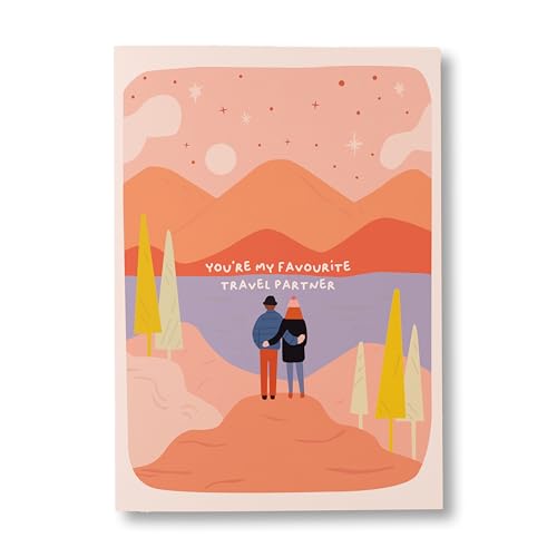 Oye Happy - Travel Partner Love Card – Romantic Couple Greeting Card | “You’re My Favourite Travel Partner” Card | Valentine’s Day, Anniversary & Adventure Lover Gift