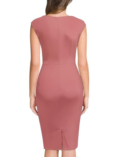 Image of Miusol Women's Retro Ruffle Style Slim Work Pencil Dress