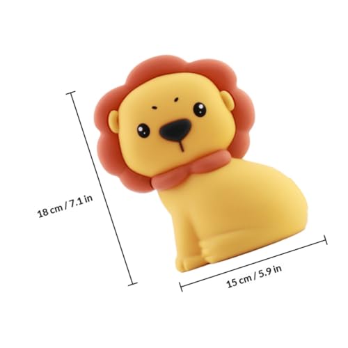 Lámpara de noche de silicona con forma de león pequeña y suave miniatura 2