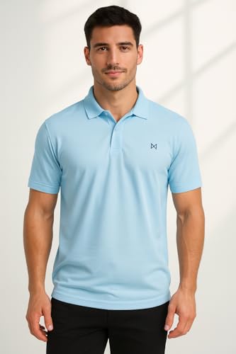 Image of Force NXT Men's Premium Microfiber Fabric Solid T-Shirt | Polo Neck Half-Sleeves T-Shirt for Men | Label Free with Anti-Static for Daily Uses