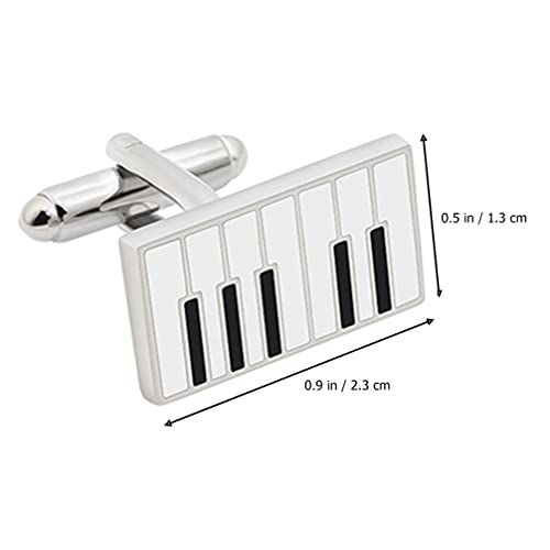 Generic 1 Pair Alloy Shirt Studs Metal Mens Cuff Links Piano Shape Cufflinks Metal Textured Mens Cuff Links Gifts For Musical Lovers Teacher Student #TOP5