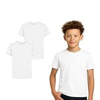 Boys & Girls T-Shirts for Kids (Pack of 2) | Cotton, Plain, Short Sleeve, Comfortable & Durable Tops in Multicolor | Best for School, Sports, Travel & Outdoor Activities | White, 9-11 Yrs