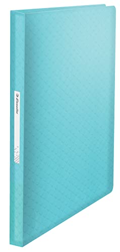 Esselte Cuaderno A4 con 80 Fundas de Plástico, Capacidad para 160 Hojas, Presentación y Almacenamiento de Documentos, Casa/Oficina, Patrón en Relieve, Gama Colour'Breeze, Azul, 626237