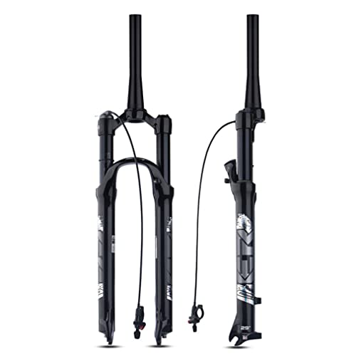 Fourche air VTT Mountainer conique blocage a distance pour freins a disque XC AM noir
