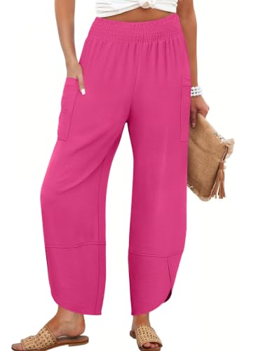 Image of ANRABESS Womens Wide Leg Palazzo Capri Barrel Pants