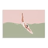 Leinwand-Poster, Retro-Schwimmer, Tauchen, Wandkunstdruck, 