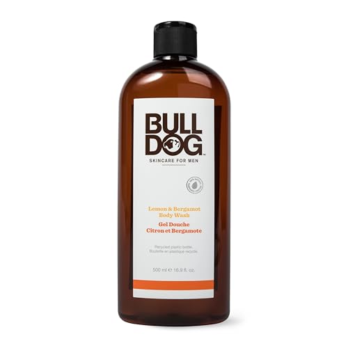 Bulldog Gel douche Citron et Bergamote pour hommes, Naturel, Gel douche rafraîchissant pour hommes, 500 ml