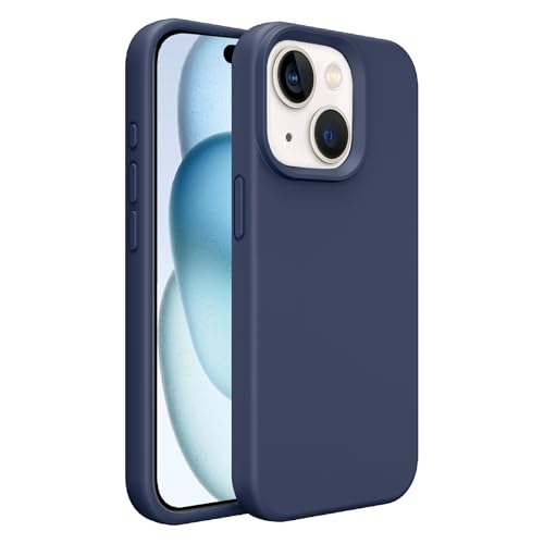 Image of iPhone 15 Case Silicone,Soft Microfiber Lining(Midnight Blue)
