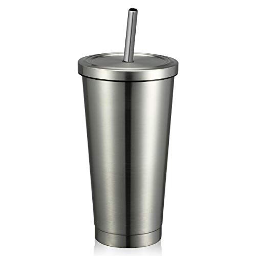 MEWAY 16oz Tumbler with Straw & Lid,Travel Mug Gift Vacuum Insulated Coffee Beer