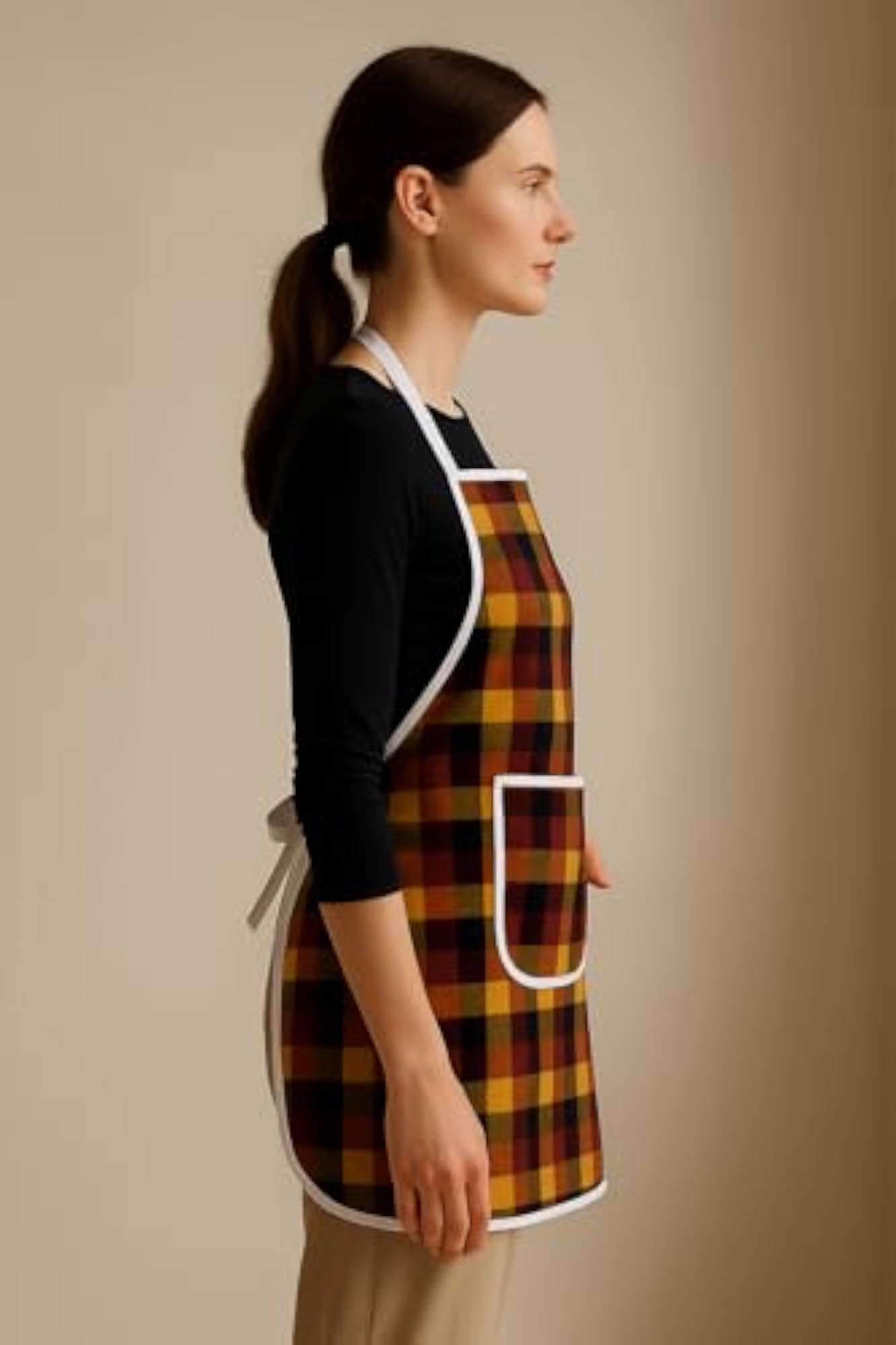 Checkered Kitchen Apron, Unisex Design