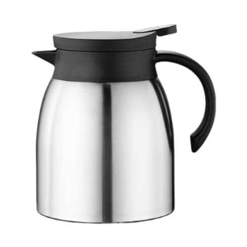 F Fityle Caraffa Termica per caffè in Acciaio Inossidabile, bollitore sottovuoto a Doppia Parete, brocca per Bevande da 1 litro, brocca isolata sottovuoto per, Argenteo