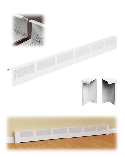 Baseboard Heater Covers 6Ft DIY Size Baseboard Cover with Endcaps for Replacing Old Hydronic Hot-Water Baseboard Radiator Covers Easy Slip-On and Rust Proof Baseboard Heating Cover for Home