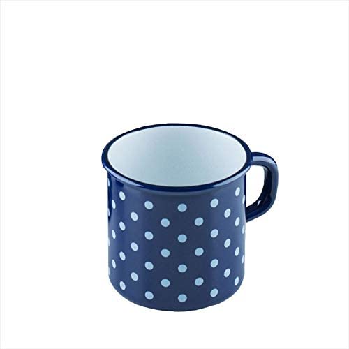 Riess Tazza Da Caffè In Smalto Blu Punte - Capacità 0,375 L, Diametro 8 Cm, Prodotto Artigianale Austriaco