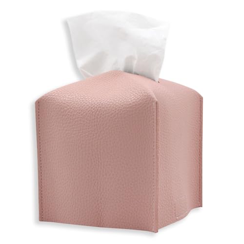 UBRAVE Tissue Box Cover, Square PU Leather Tissue Holder, Square Napkin Dispenser for Home, Hotel, Office, Vanity and Restaurant - 5 Inch Cube - 1 Pcs Pink - Cosy Home Interiors UBRAVE Tissue Box Cover, Square PU Leather Tissue Holder, Square Napkin Dispenser for Home, Hotel, Office, Vanity and Restaurant - 5 Inch Cube - 1 Pcs Pink
