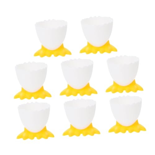 GRIRIW 8pcs Children's Tableware Funny Egg Cup Egg Cup Plate Egg Storage Cup Stand Egg Stand Cup Breakfast Egg Holder Breakfast Cups Egg Serving Cup Boiled Egg Cups Cute Egg Cup Pp Yellow