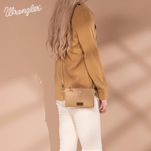Montana West x Wrangler Crossbody Wallet for Women RFID Blocking Clutch Wristlet Purse with Credit Card Slots AR-WG184-1813TN2