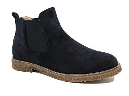 Bottines Chelsea hommes en suède noir protégez vos pieds du froid