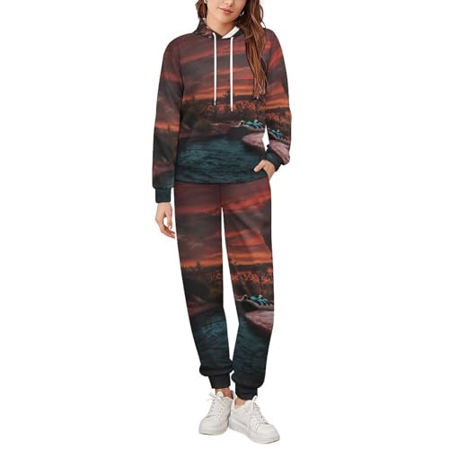 Orlando FL Water Park Womens Sweatsuits 2 Piece Set Men Hoodie Outfits And Elastic Waistband Pants
