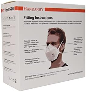 Non-Valved FFP3 Face Masks, Handanhy HY9330 Pro NR D Premium Disposable Respirator - CE Certified & Tested by BSI, Individually Wrapped (30)