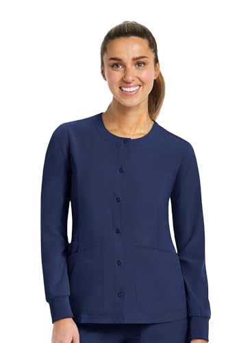 Maevn Matrix Impulse Women's Round Neck Snap Button Jacket Navy
