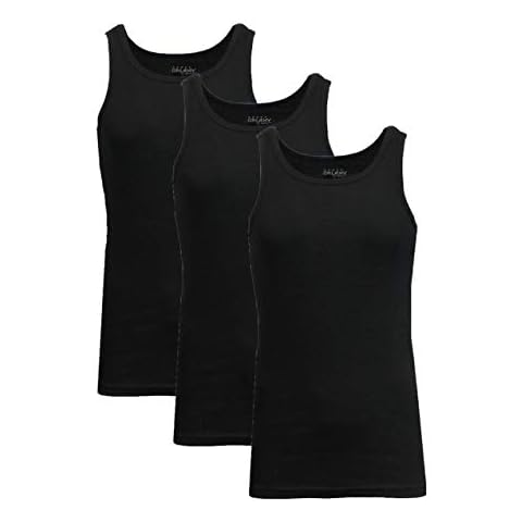 Galaxy by Harvic Ribbed Tank Tops for Men - Single and 3-Pack - Black (3-Pack), Size Large Cover