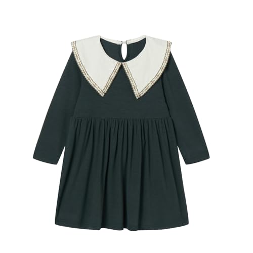 Mud Kingdom Girls Dress Peter Pan Lace Collar Long Sleeve Dresses Casual