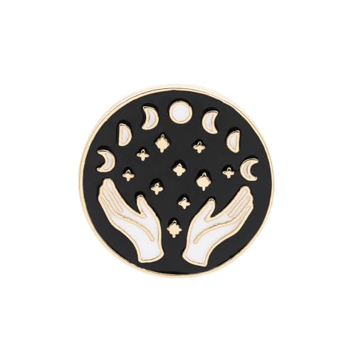 Holding Up The Moon And Starry Sky With Both Hands Enamel Pin Hat Coat Bag Decoration Delicate Cartoon Badge Jewelry Gift for Girls Women