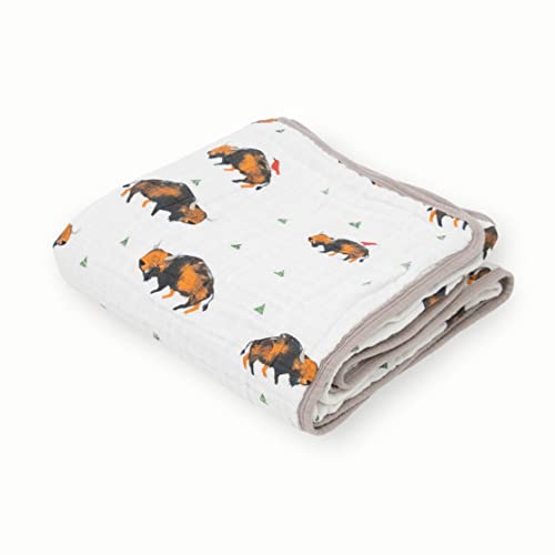 Image of Little Unicorn – Bison Cotton Muslin Quilt Blanket | 100% Cotton | Super Soft | Babies and Toddlers | Large 47” x 47” | Machine Washable