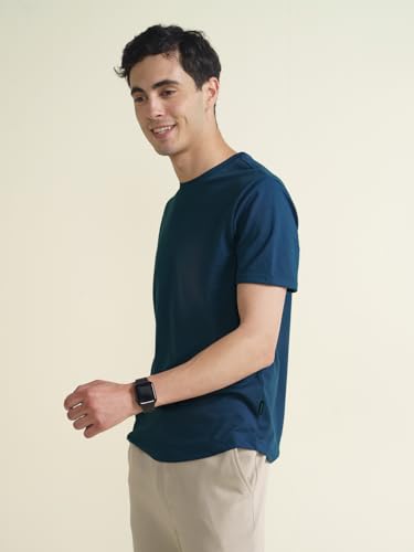 Image of DAMENSCH Statement Pique Textured Tshirt for Man, Thermoregulating, Tonal Rib T Shirt for Men Stylish, Sustainable Recycled Fabric Men T-Shirts