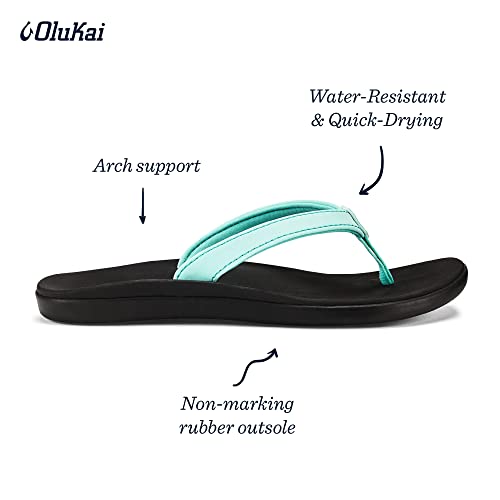 Image of OLUKAI Ho'opio Girls' Beach Sandals, Quick-Dry Flip-Flop, Water Resistant & Cute Design, All-Day Comfort Fit
