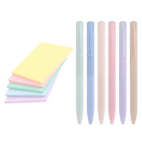Set de 6 bolígrafos gel retráctiles 0.5mm colores surtidos miniatura 1