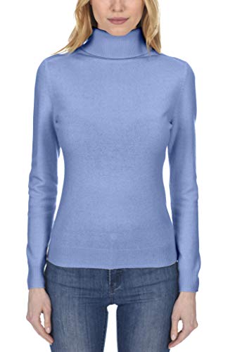 State Fusio Ribbed Turtleneck Sweater - Wool Long Sleeve Pullover For Women Made With Merino Wool Sourced From Inner Mongolia Goats - Soft, Lightweight & Versatile Womens Sweater (Angel Blue, Small) #TOP3