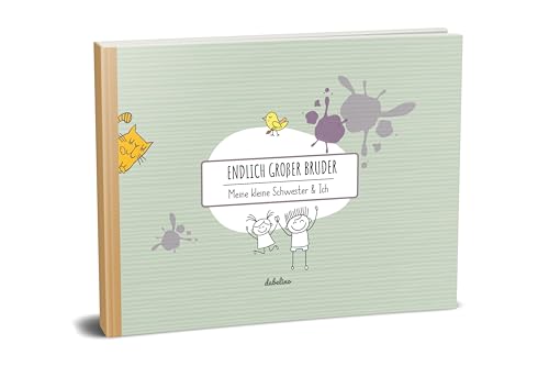 Geschenk für großen Bruder: kleine Schwester + großer Bruder-Buch (Öko, Recycling-Papier, Erinnerungsalbum/Fotoalbum für Geschwister zur Geburt)