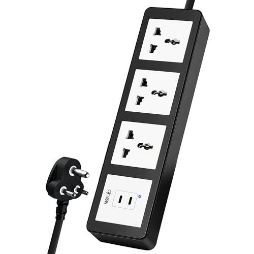 Image of MX 35W Extension Board PD GaN Charger Super Fast Charging 2 Type-C, 3 Universal 6 /13A AC Sockets (4000W) Multiport Desktop Power Strip for iPhone Android Laptop Tablet Charging Station 1.5M Cable