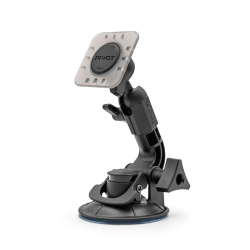 PIVOT Single Suction Cup Mount – Universal Mount for All PIVOT Cases, Adjustable Arm, Heavy-Duty Locking Suction for Windshield, Glass, & Smooth Surfaces