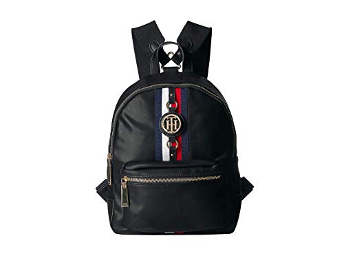 Tommy Hilfiger Mochila feminina Jaden Plus, Cloreto de polivinila preto, One Size