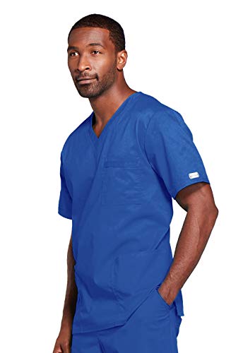 Image of Cherokee Scrubs for Men & Women V-Neck Scrub Top with 4 Pockets, Cotton Blend Soft Stretchy Easy Care Nursing Uniform - 4725