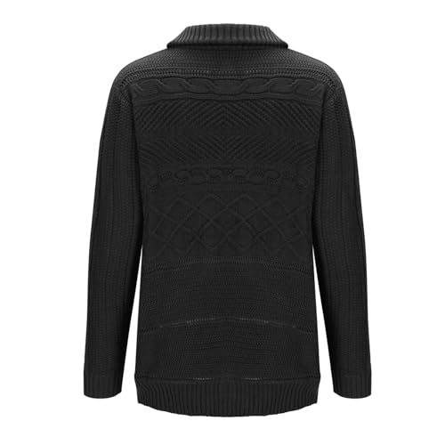 Cable Knit Sweater Men Oplique Zip Button Thicken Slim Fit Sweater Pullover Fashion Turtleneck Textured Cardigan4