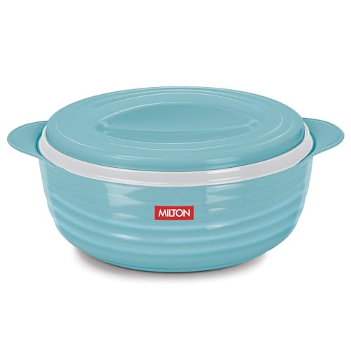 Image of MILTON Aspire 2500 Serving Casserole, Double Walled Inner Stainless Steel, PU Insulated Kitchen Hot Pot, Keeps Food hot & Fresh for Roti, Biryani, 1875 ml, Blue