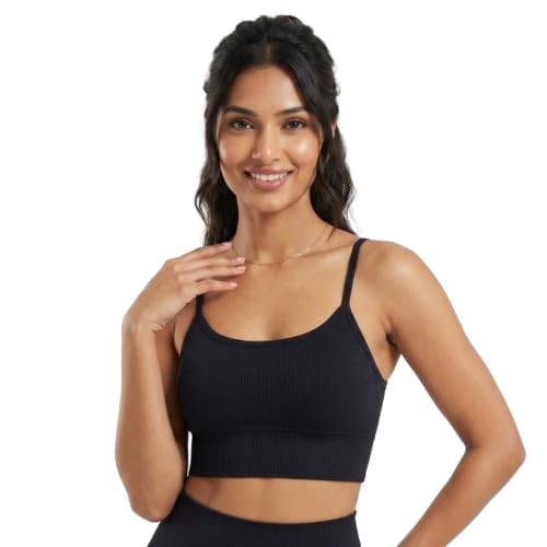 Women Cotton Padded Wire-Free Sports Bra with Adjustable Straps Soft Padded Push-Up Bra for Yoga, Fitness (Free Size Bra Fit Up to 28,30,32,)-picture-27