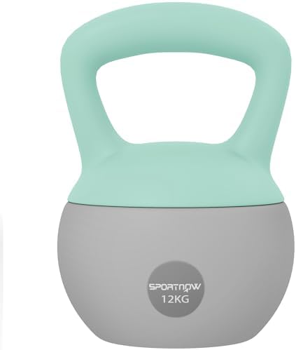 SPORTNOW Pesa Rusa 4-12 kg, Soft Kettlebell Relleno de Arena Metá...