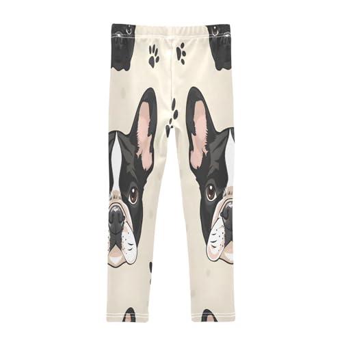 Toddler Girls Leggings Printed Yoga Pants Leggings Dog Head Black Footprint for Kids2