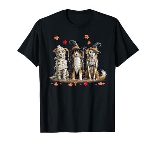 Funny australian shepherd ghost dogs halloween for women men t-shirt